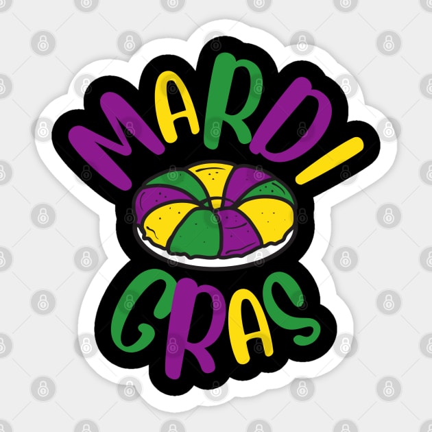 Mardi Gras (King Cake) Sticker by Pine Tree Tees